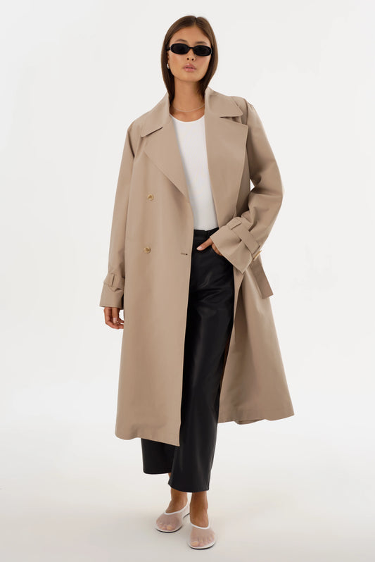 Lamarque Colette Oversized Trench Coat Khaki