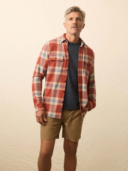 Faherty Legend Sweater Shirt Copper Falls Plaid