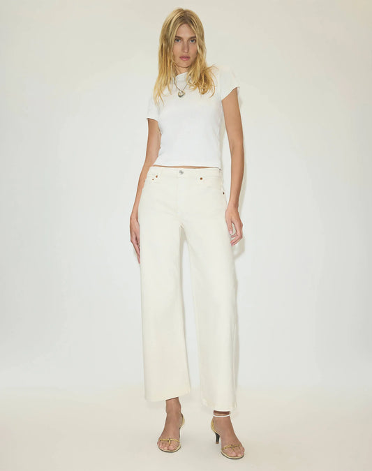 Re/Done Mid Rise Wide Leg Crema