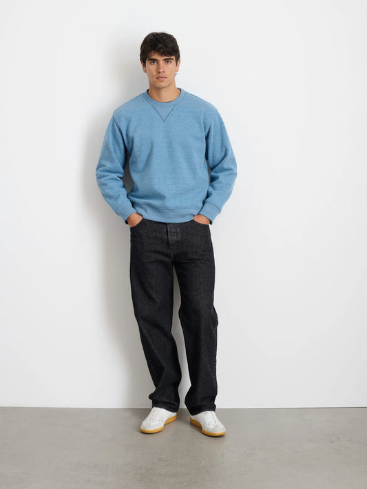 Alex Mill Marlon Sweatshirt in Cotton Fleece Heather Delft Blue