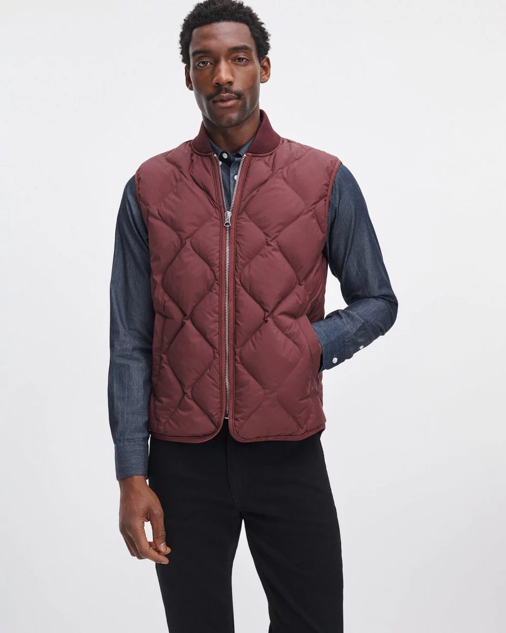 Rag & Bone Dane Nylon Vest Dk Red