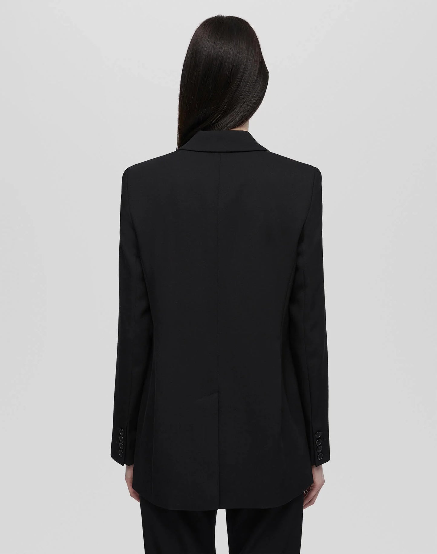 Re/Done Double Breasted Long Blazer Black