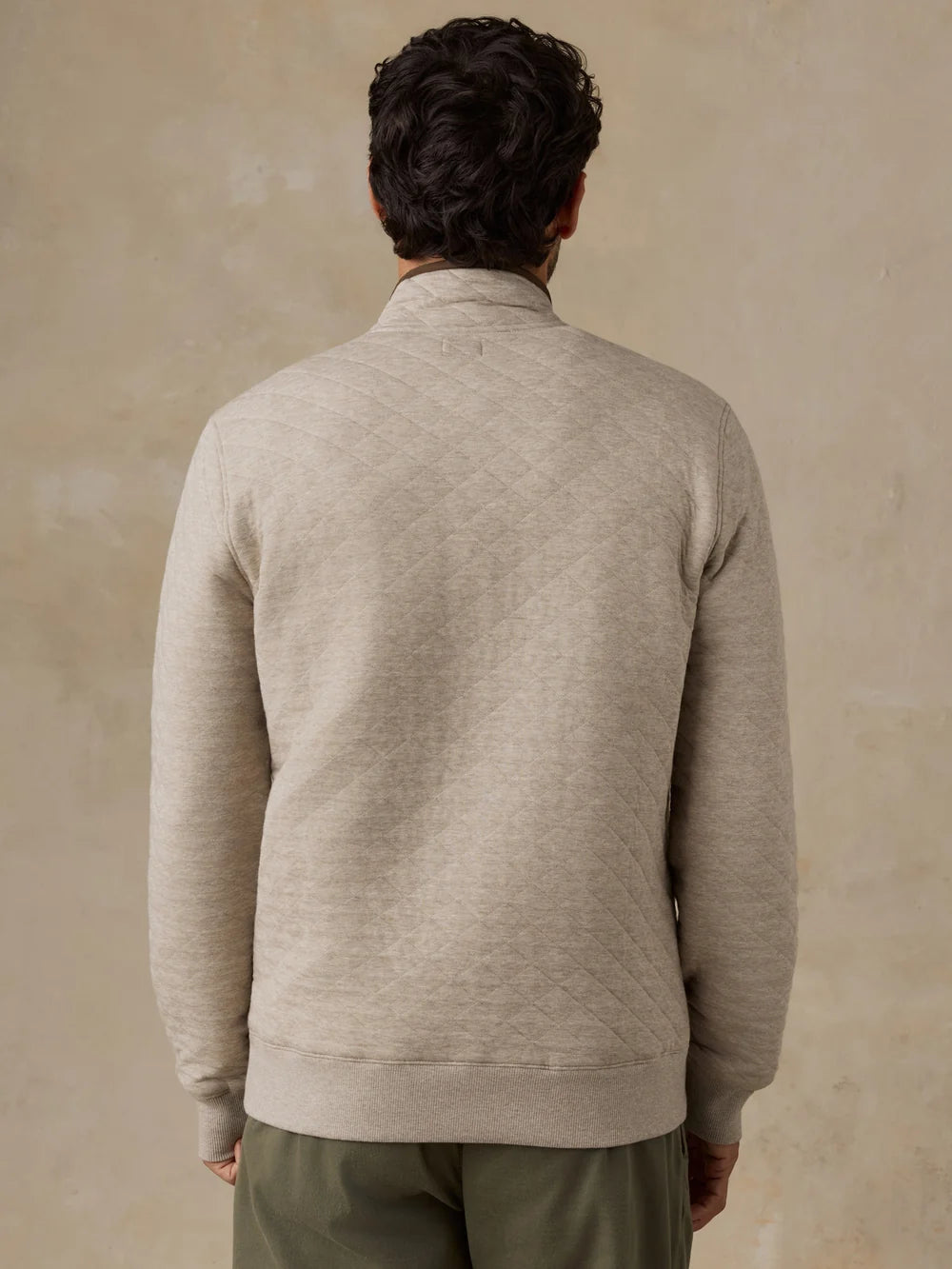 Faherty Epic Quilted Fleece PO Oatmeal Melange