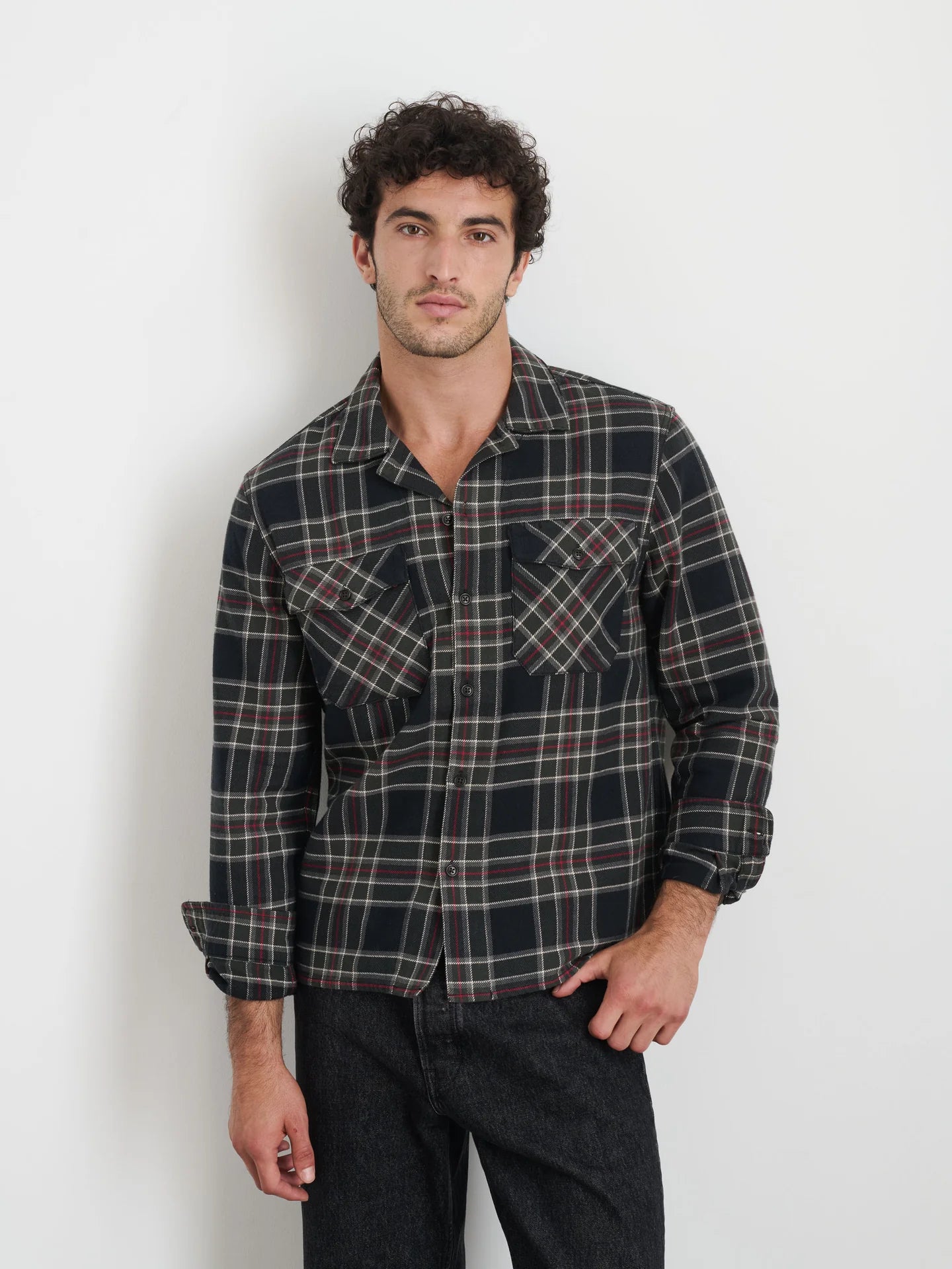 Alex Mill Kent Shirt in Black Plaid