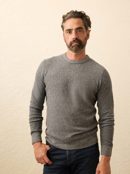 Faherty Jackson Crew Sweater Dark Ash Feeder