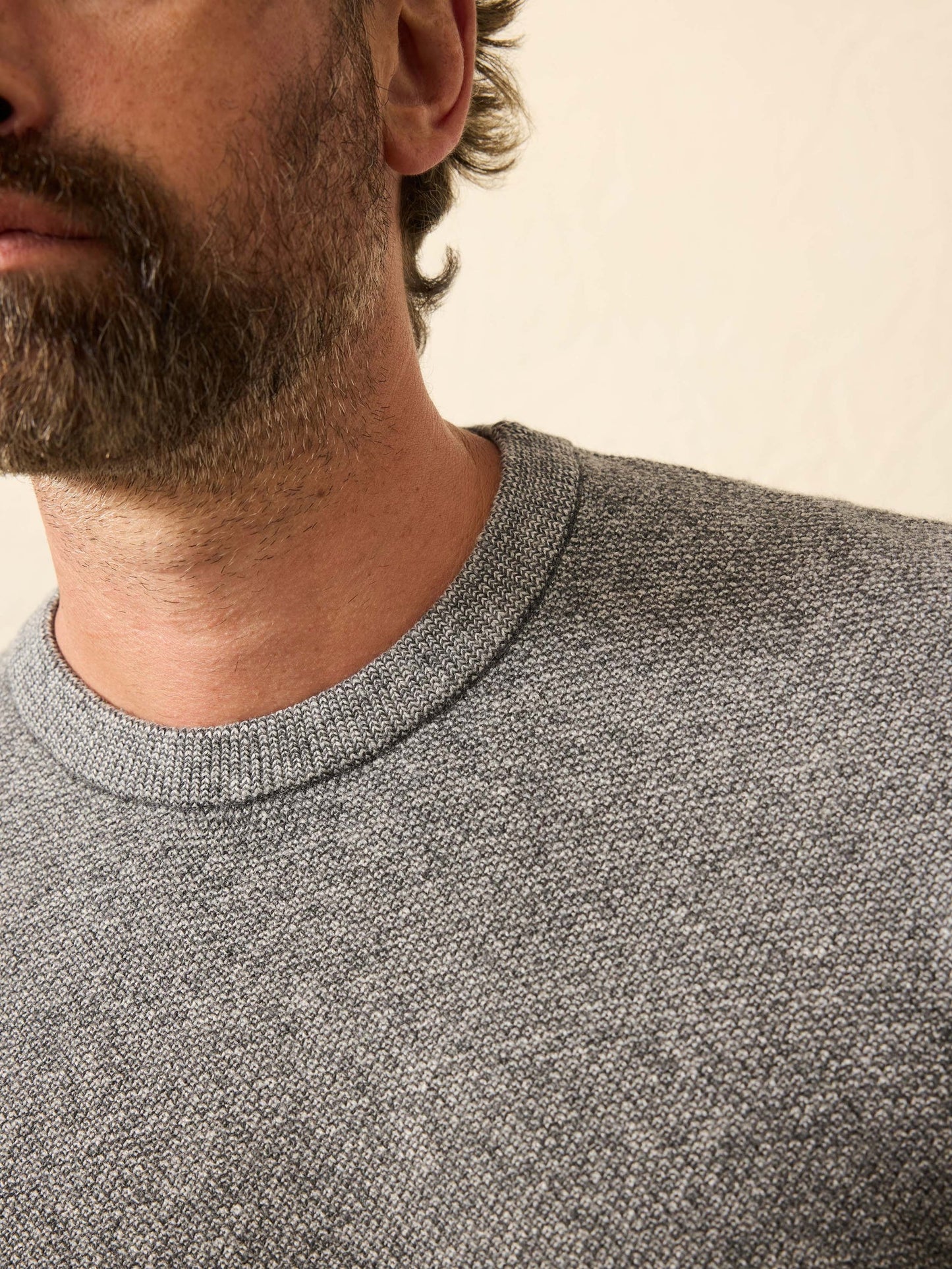 Faherty Jackson Crew Sweater Dark Ash Feeder