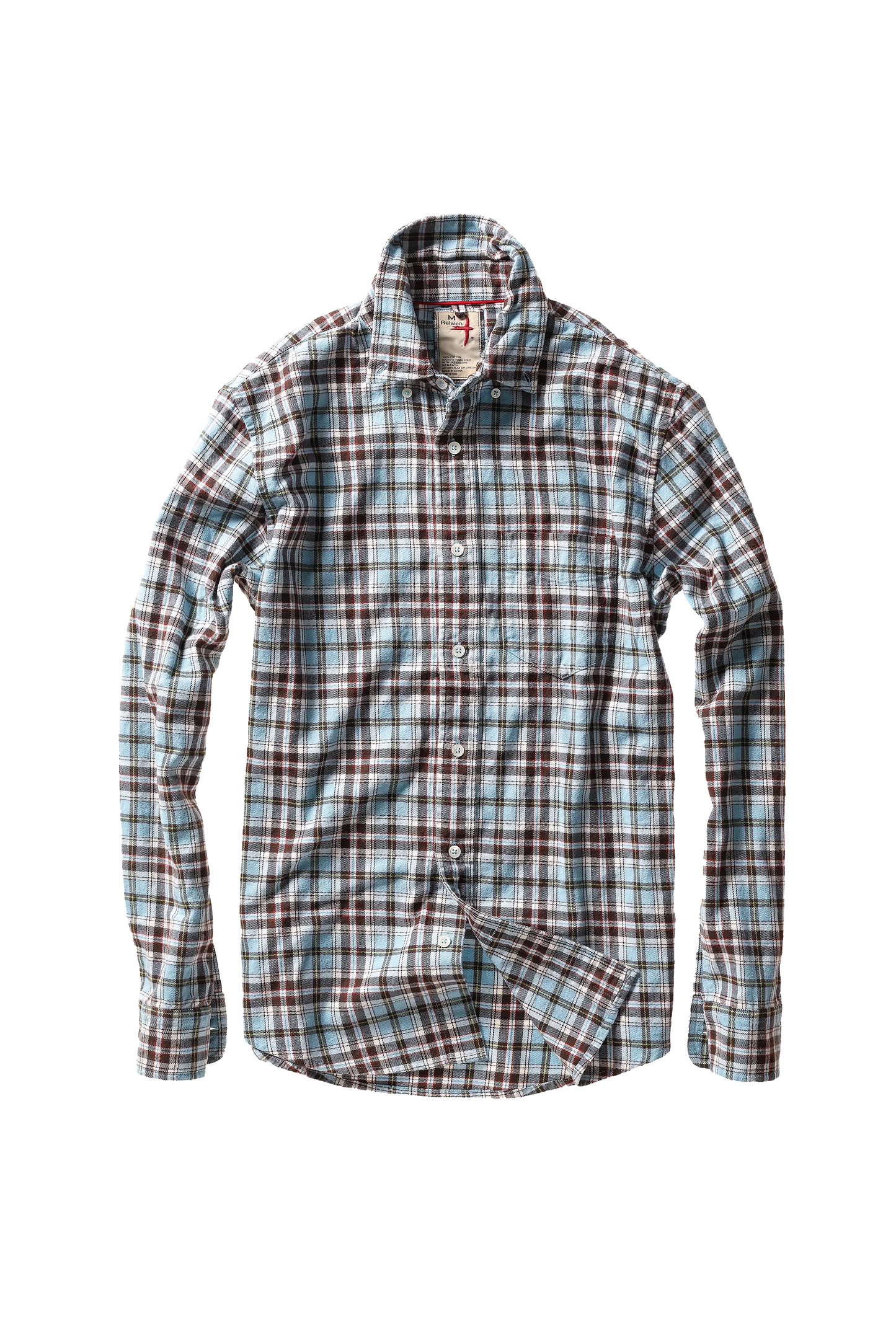 Relwen Flyweight Flannel Lt Blue/Brown Plaid