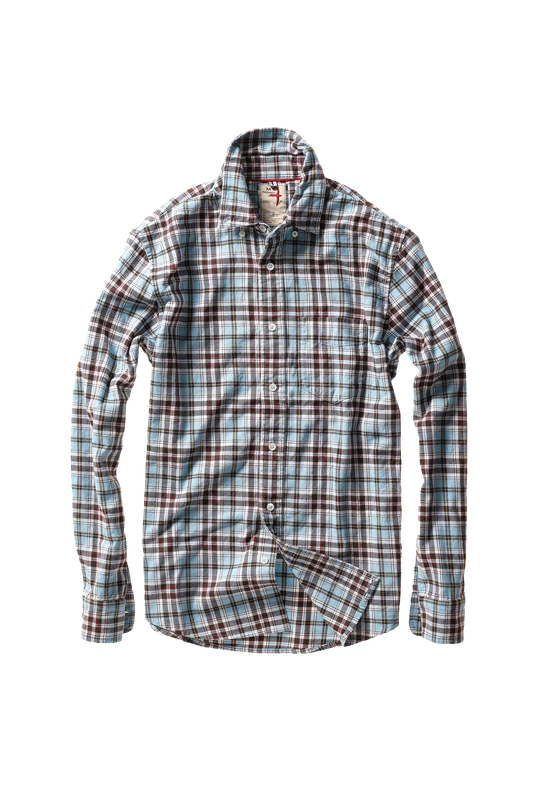 Relwen Flyweight Flannel Lt Blue/Brown Plaid
