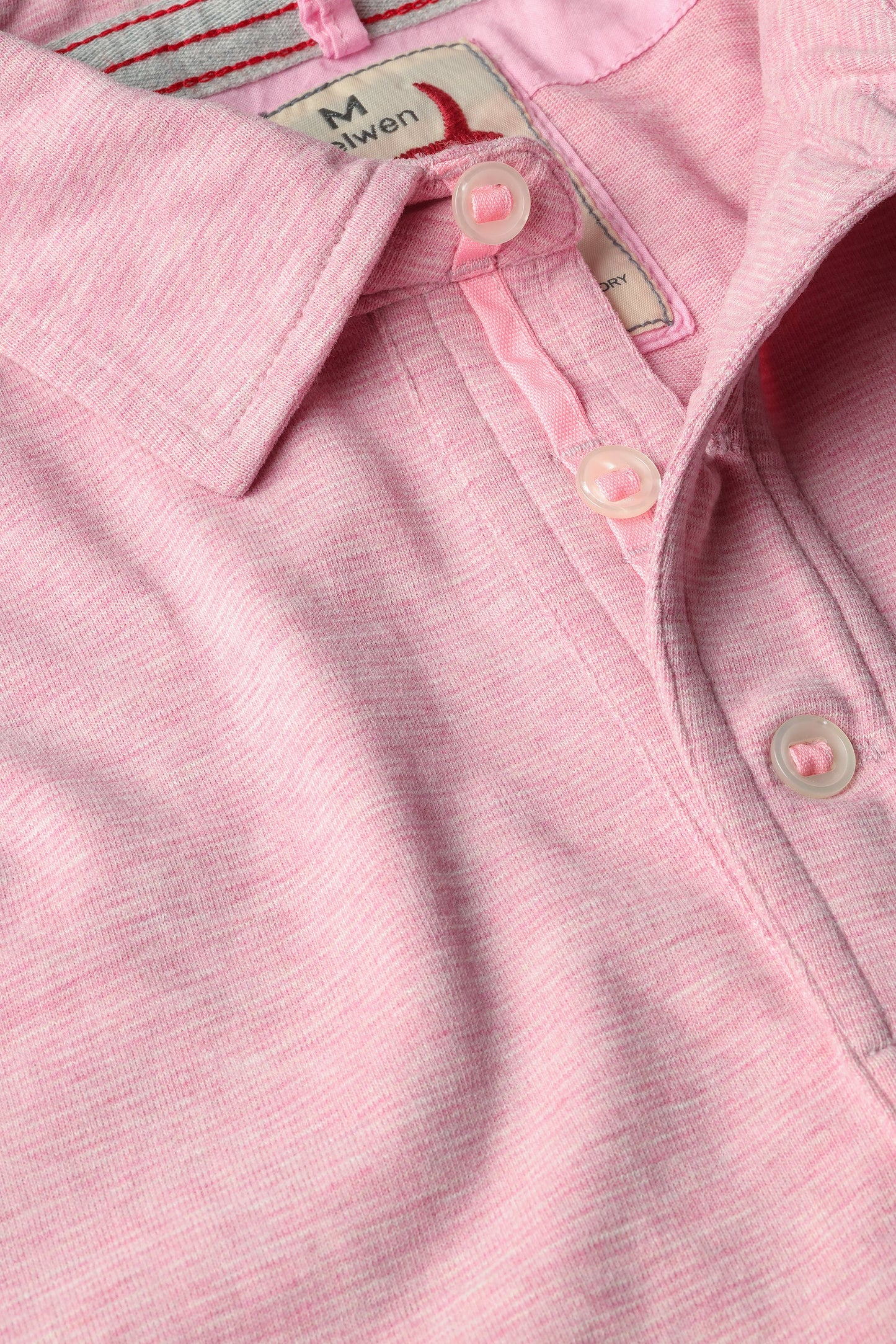 Relwen Fineline Jersey Polo Pink/Wht
