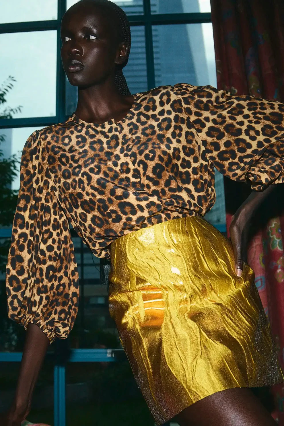 Hunter Bell Finley Blouse Soho Leopard Camel