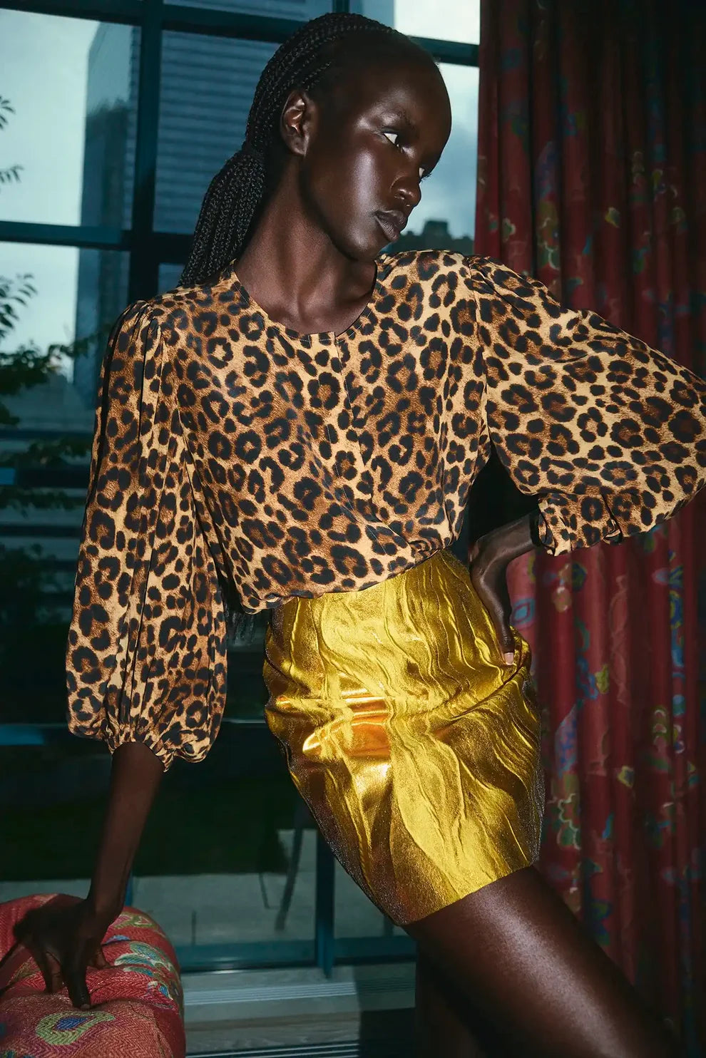 Hunter Bell Finley Blouse Soho Leopard Camel