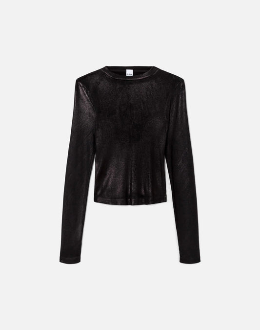 Re/Done LS Black Foil T Shirt