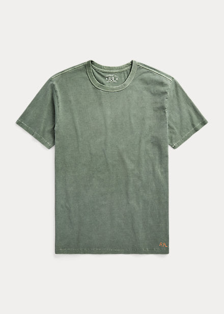 RRL SS Garment Dyed Crewneck T Shirt Forest Green