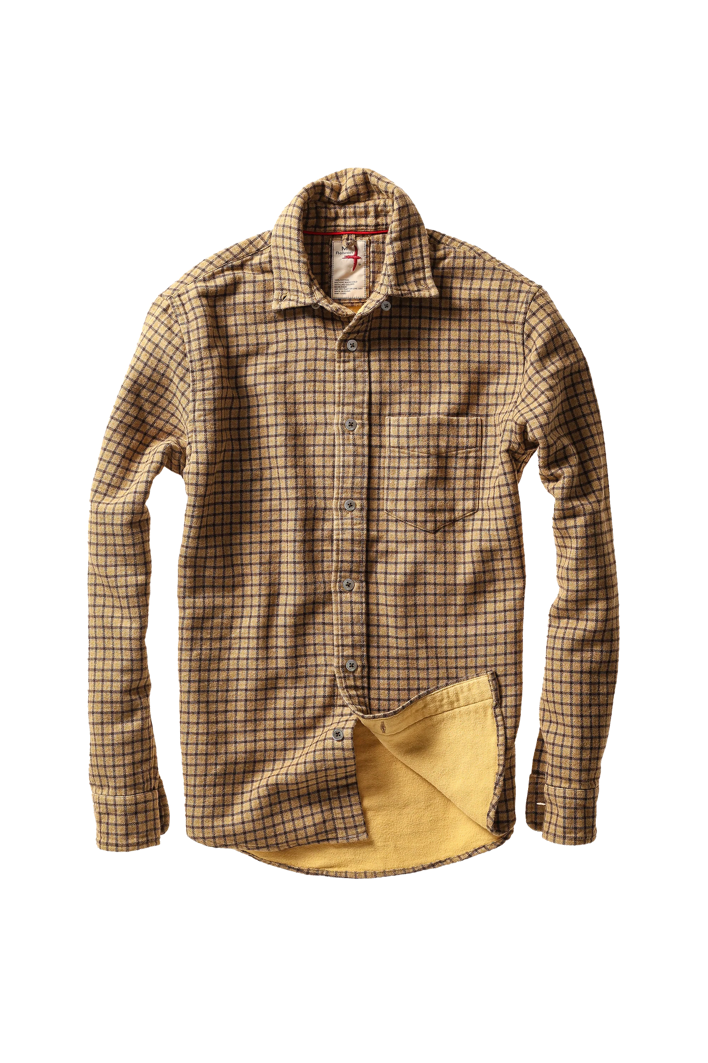 Relwen Chamois Lined Flannel Gold Tweed Guncheck
