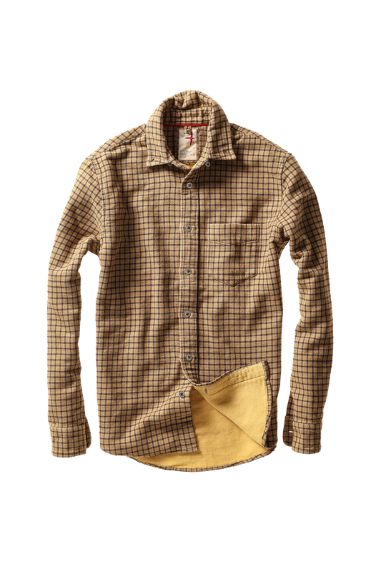 Relwen Chamois Lined Flannel Gold Tweed Guncheck