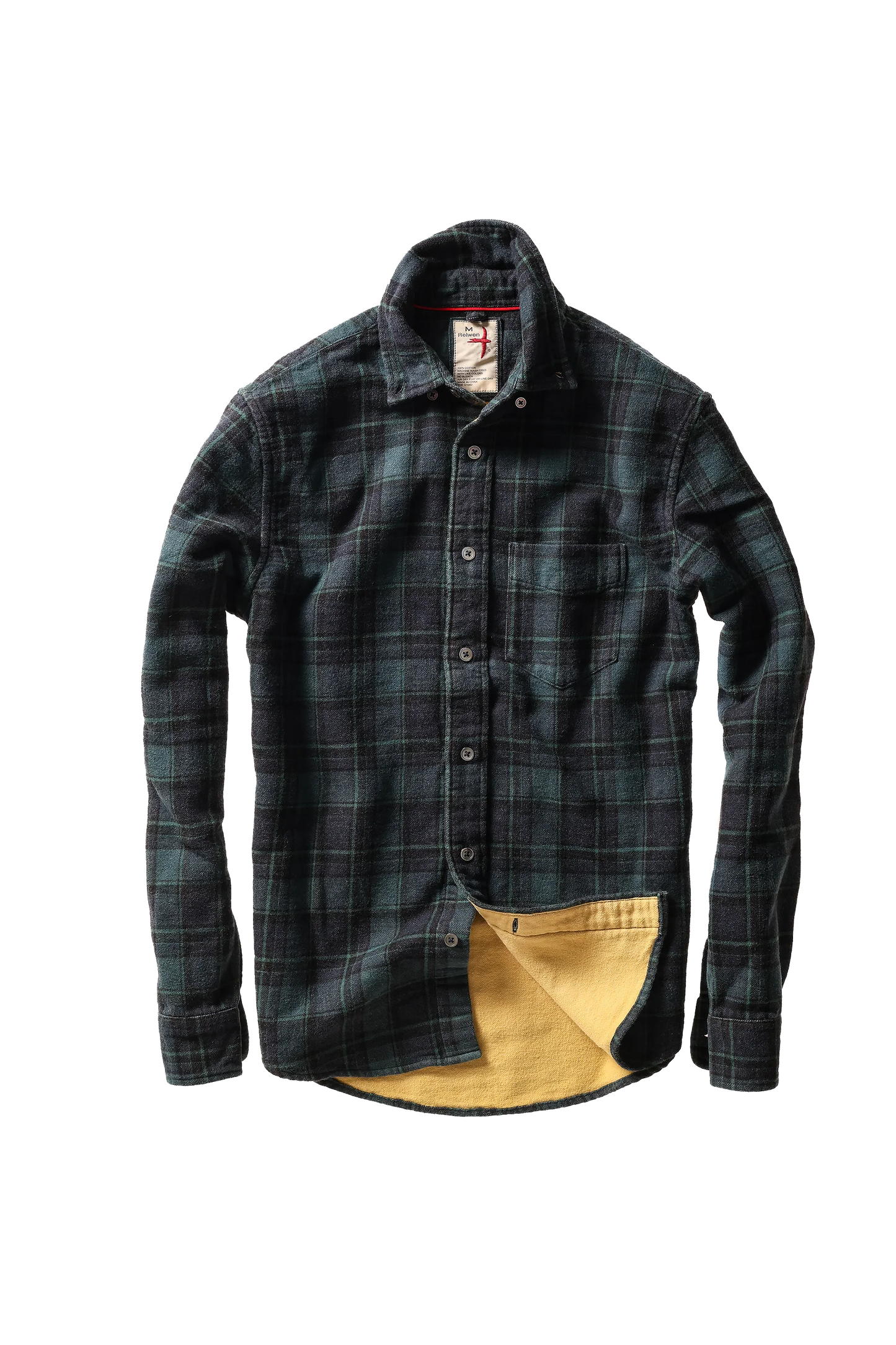 Relwen Chamois Lined Flannel Green/Nvy/Blk Plaid