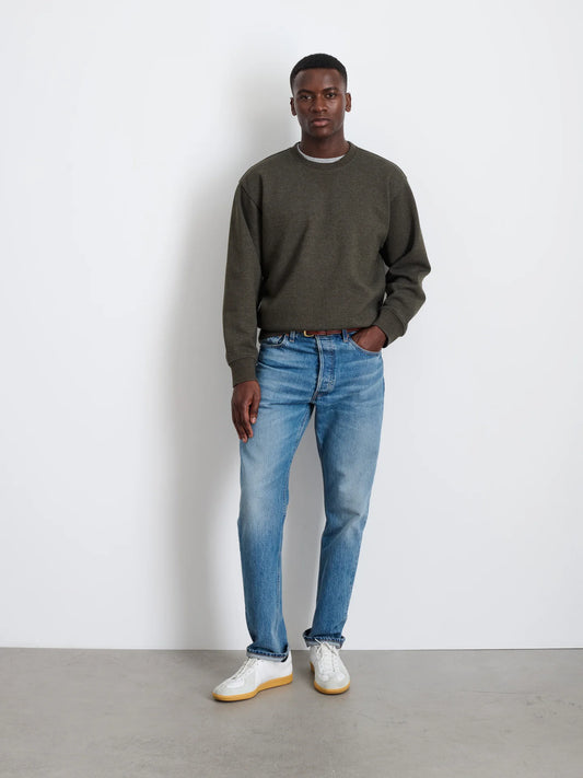 Alex Mill Marlon Sweatshirt in Cotton Fleece Heather Olive