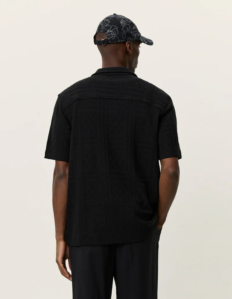 Les Deux Hector Pointelle SS Shirt Black