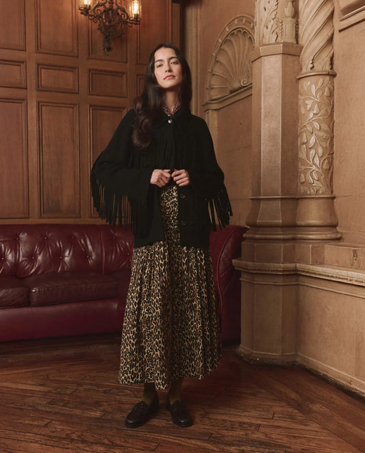 The GREAT The Highland Skirt Tan Leopard