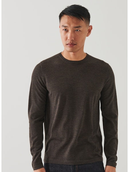 Patrick Assaraf 14GG XFine Merino Crew Mahogany