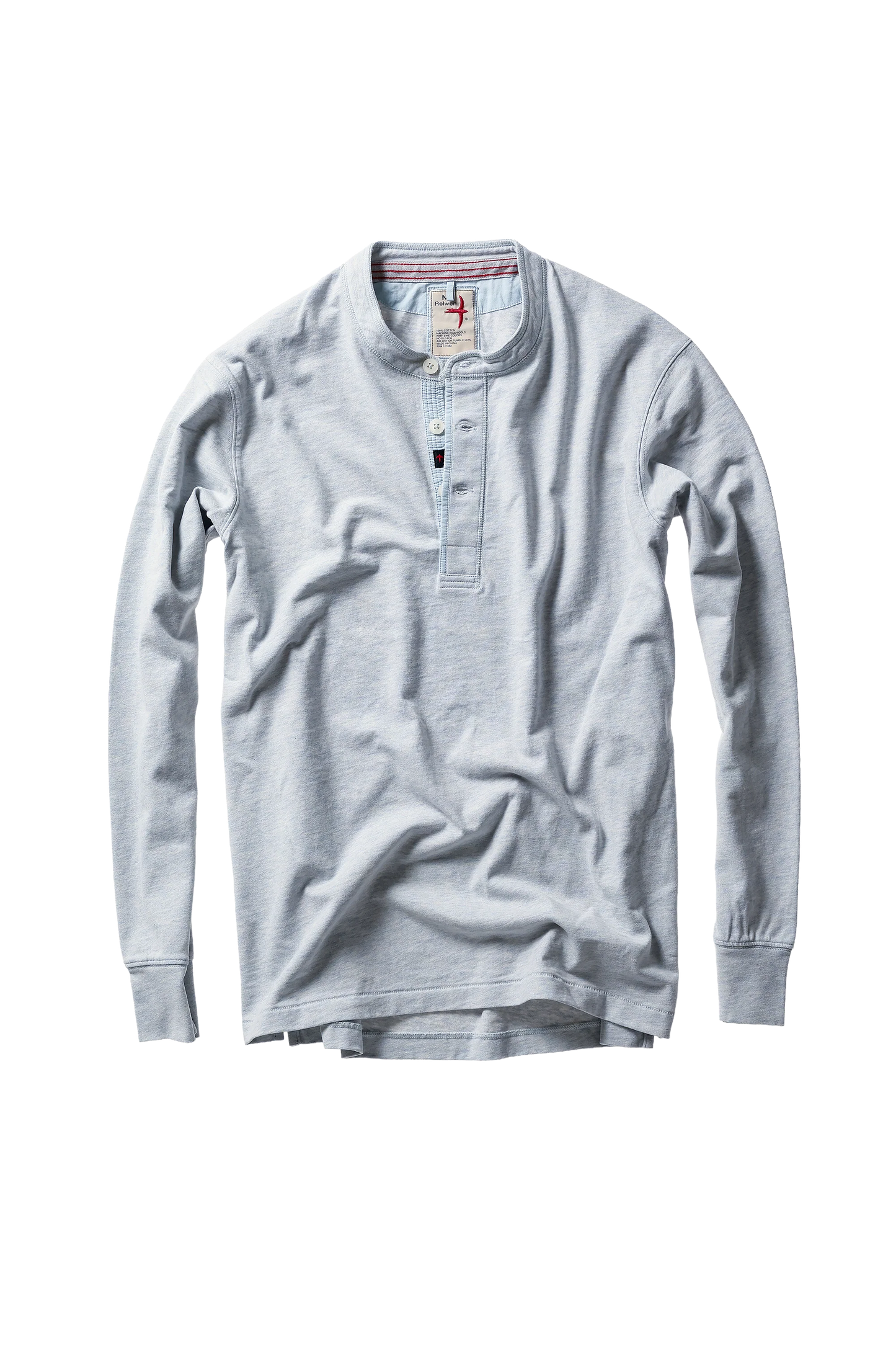 Relwen Ringspun Henley Ice Blue Heather