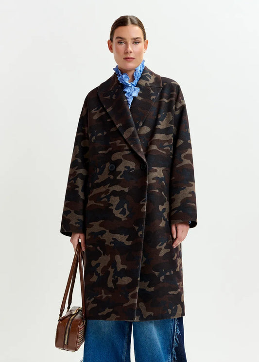Essentiel Antwerp Imperfection Oversized Coat Raw Timber