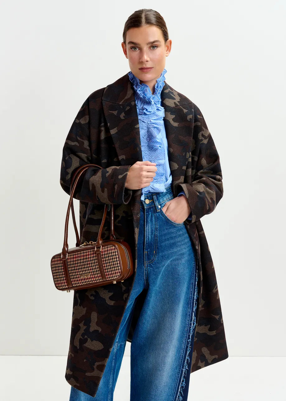Essentiel Antwerp Imperfection Oversized Coat Raw Timber