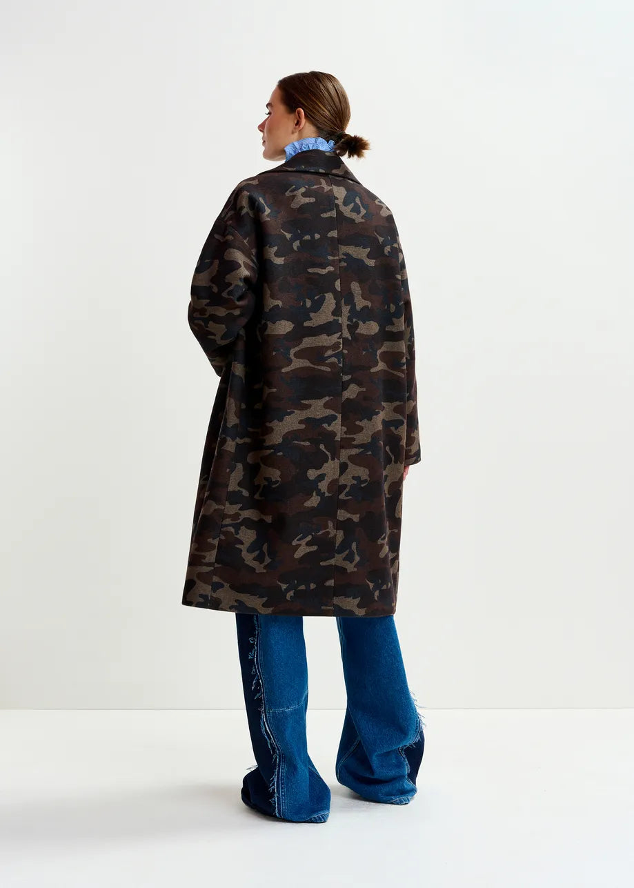 Essentiel Antwerp Imperfection Oversized Coat Raw Timber