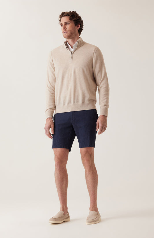 Deke Oasis Bermuda in Seersucker Indigo Heather