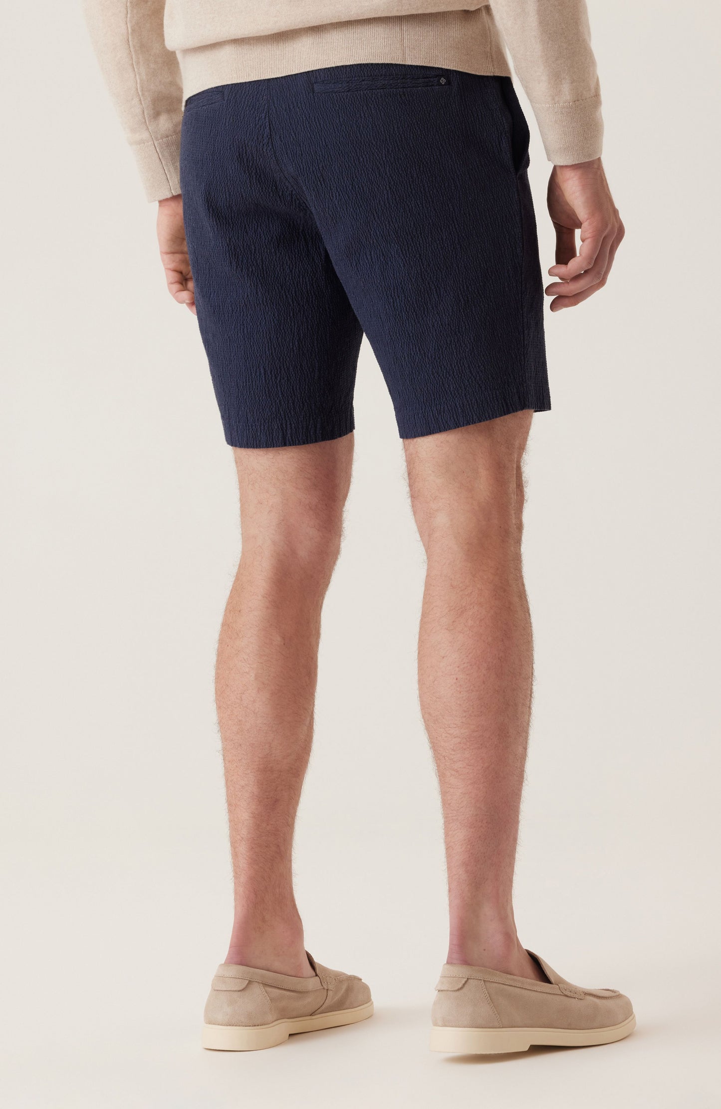 Deke Oasis Bermuda in Seersucker Indigo Heather