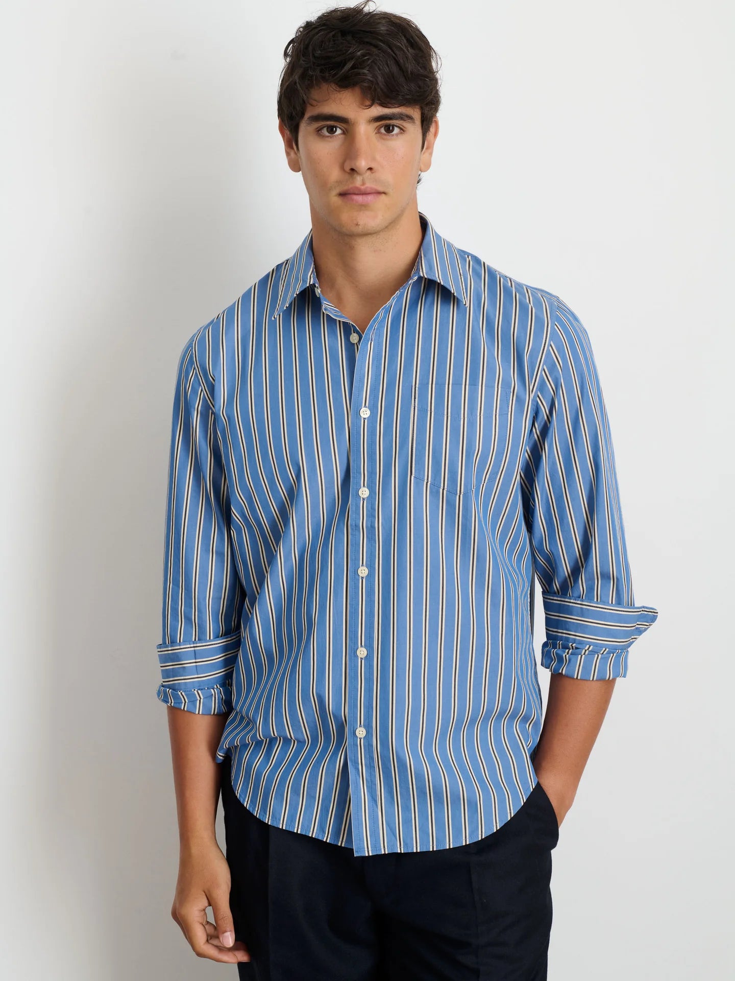 Alex Mill Mill Shirt in Halo Stripe Blue/Ivory