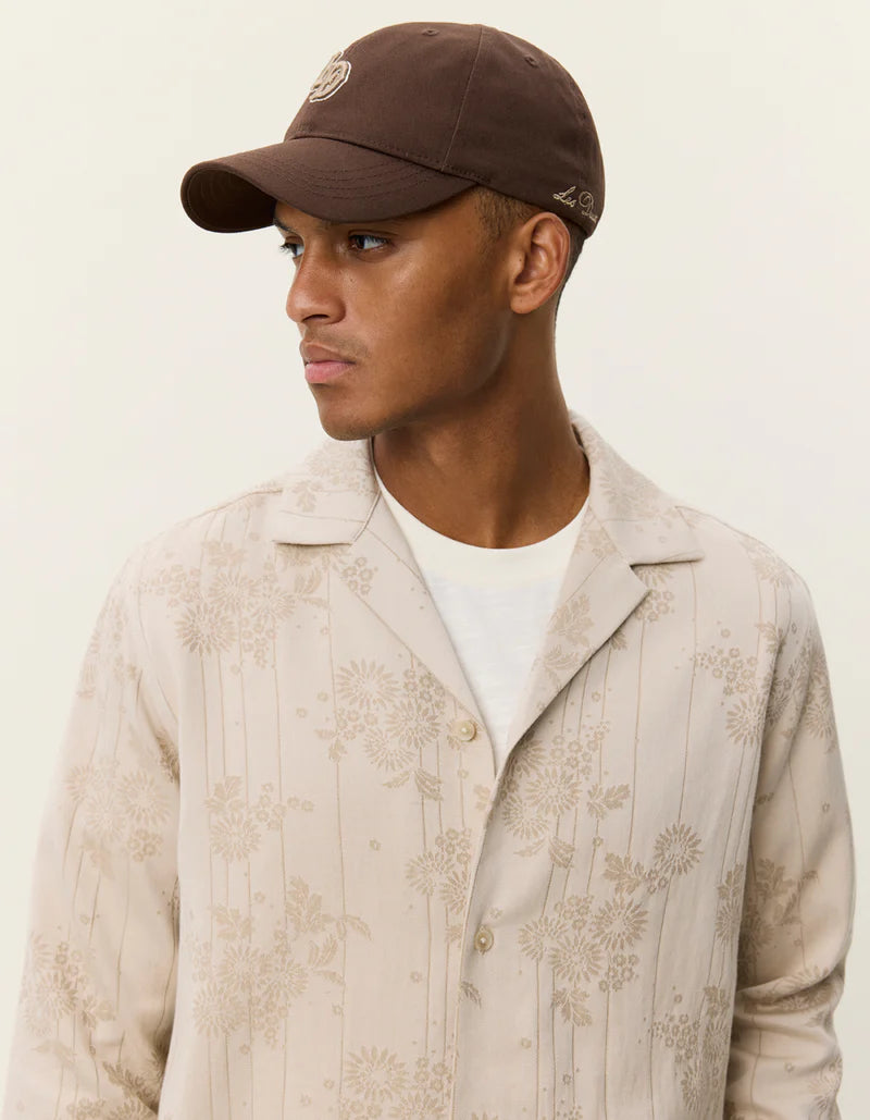 Les Deux Jasper Flower Jacquard Shirt Oyster Gray White