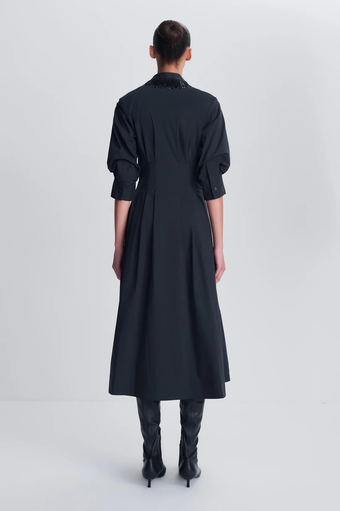 Simkhai Jazz Embellished Pinktuck Midi Dress Black