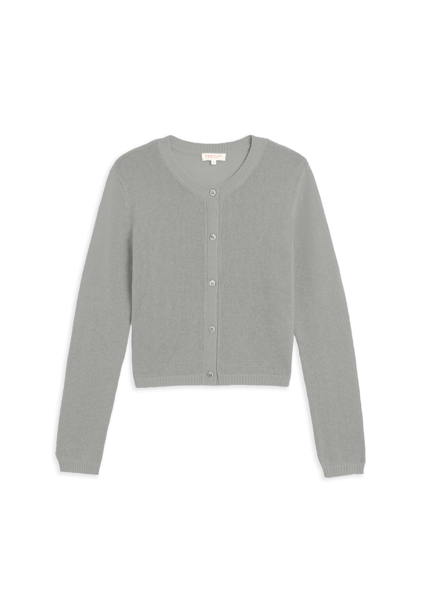 Demylee Josie Cotton Linen Cardigan in ash grey with round neck and button front