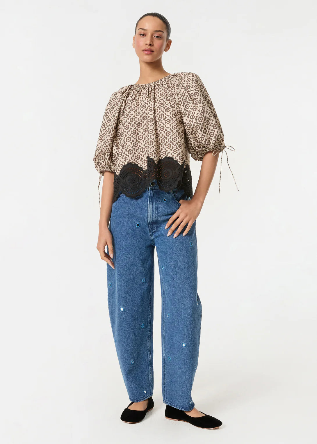 Rhode Rowan Top Kalahari Floral Eyelet