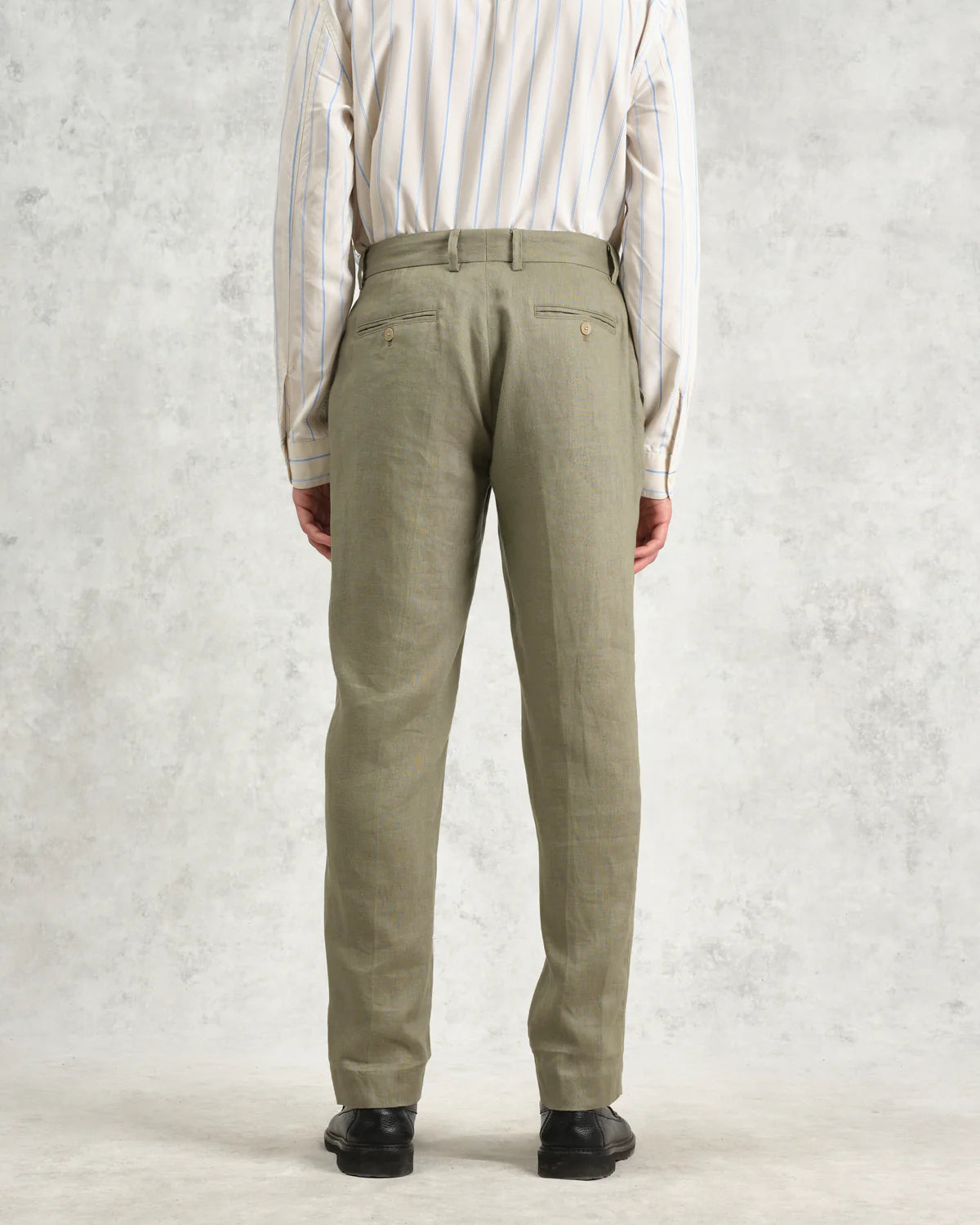 Wax London Alp Smart Linen Trouser Khaki