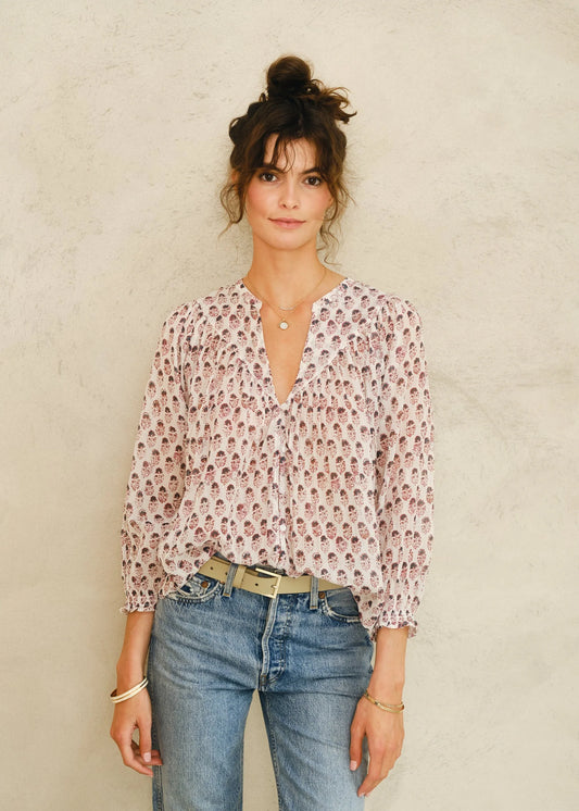 MABE Kiki Print Top Navy