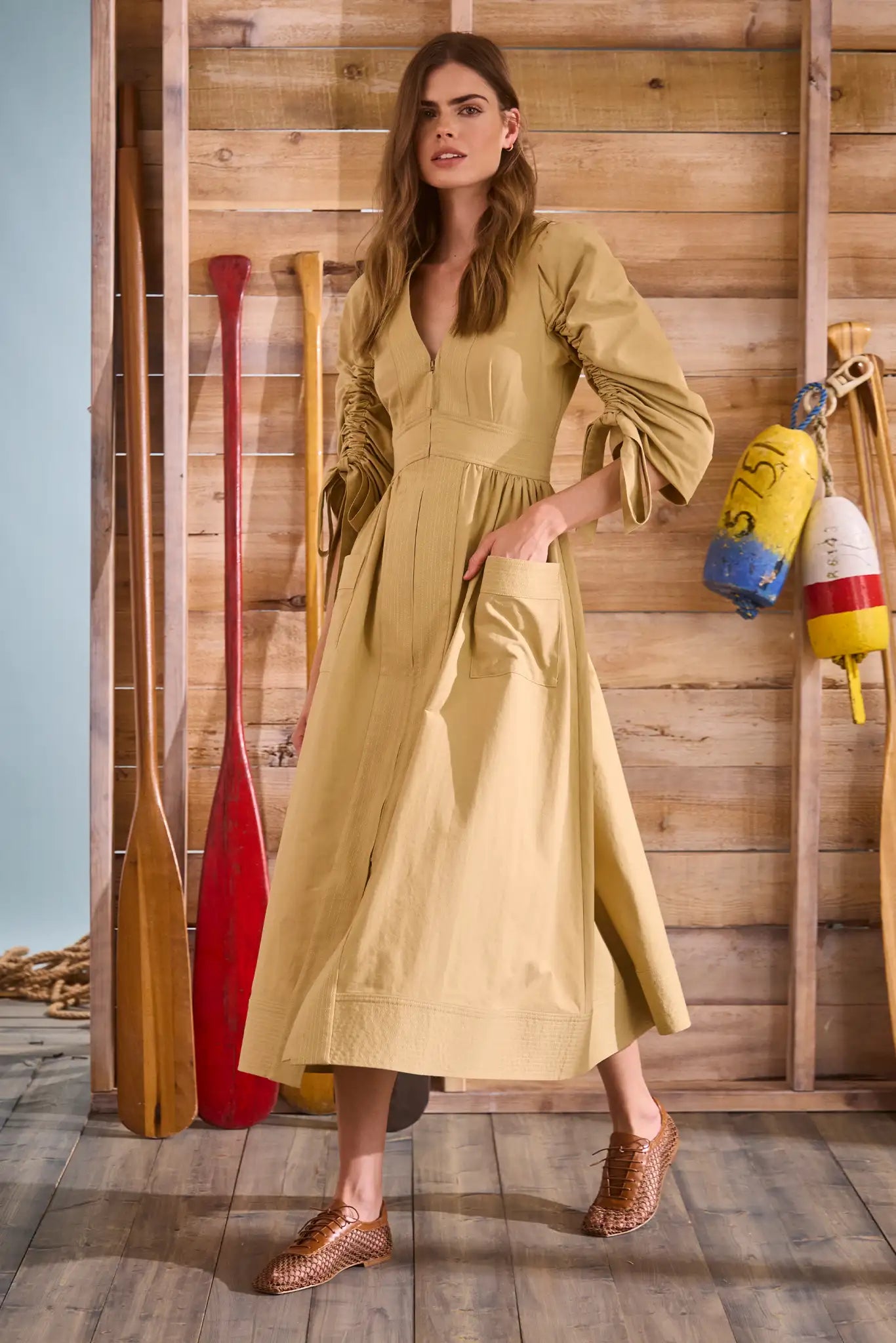 Hunter Bell Lavin Dress British Khaki