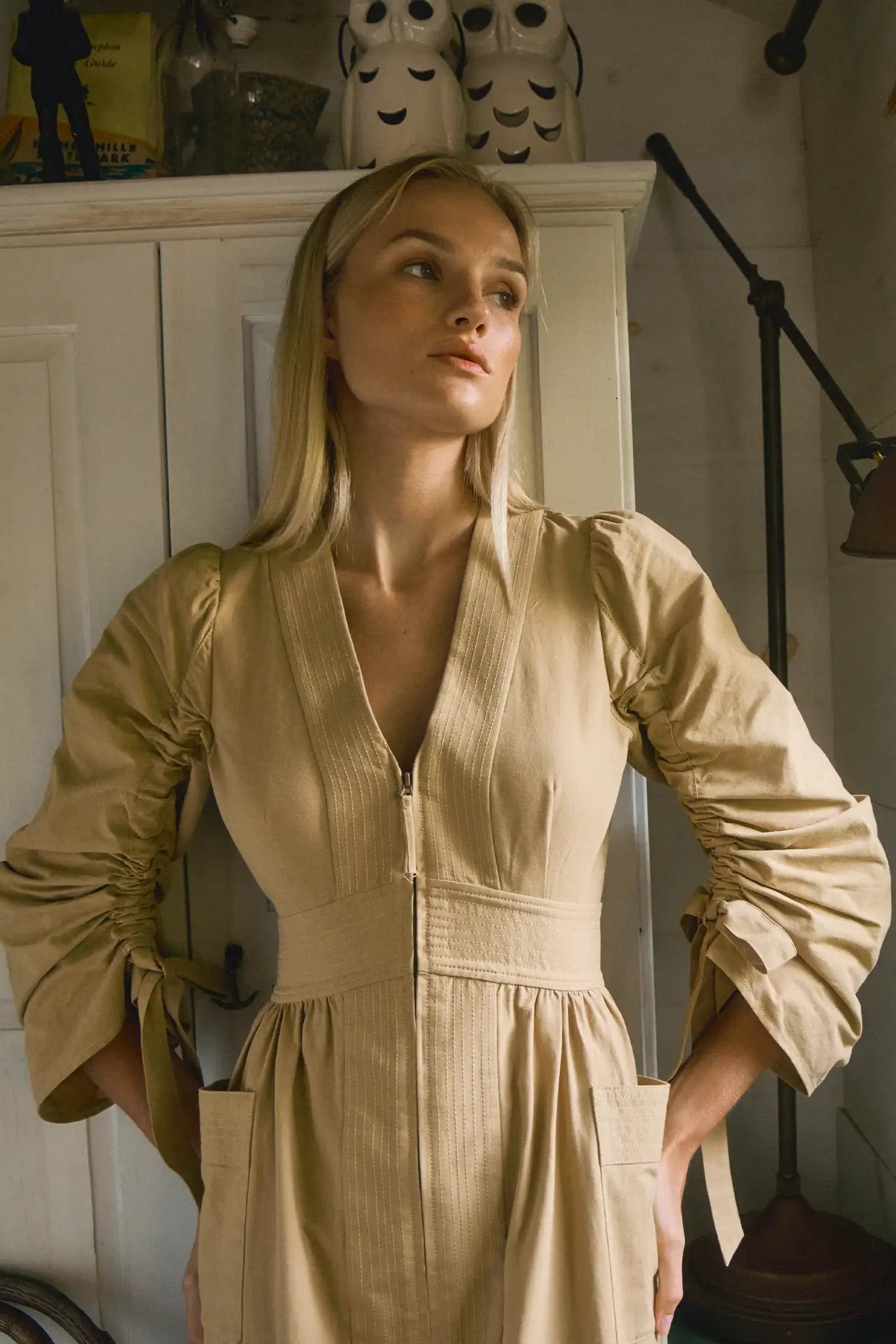 Hunter Bell Lavin Dress British Khaki