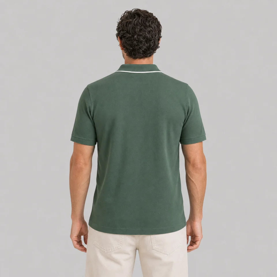 Rye 51 The Leon Luxury Linen Polo Olive