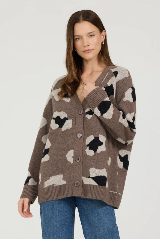 One Grey Day Leona Cardigan Leopard