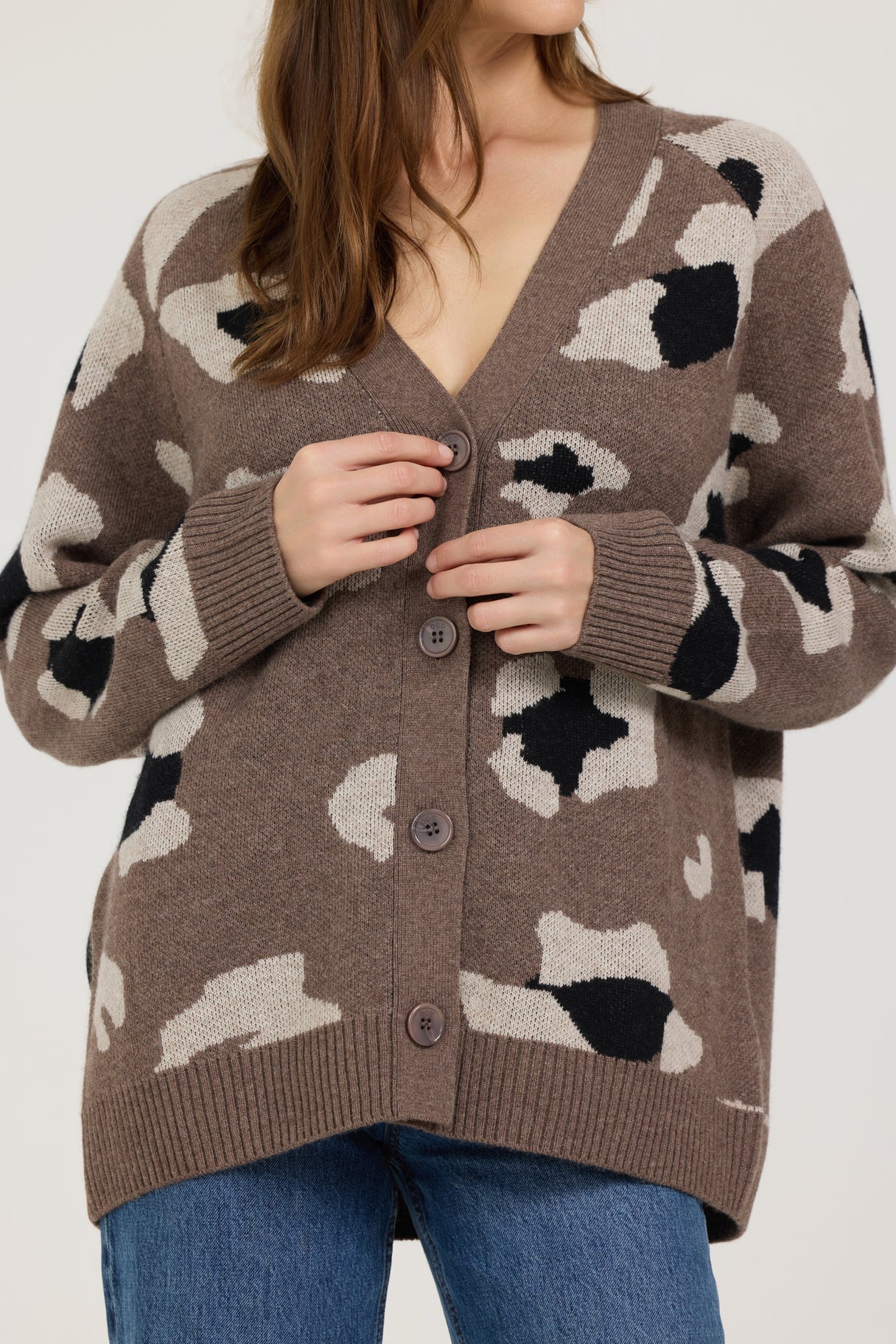 One Grey Day Leona Cardigan Leopard