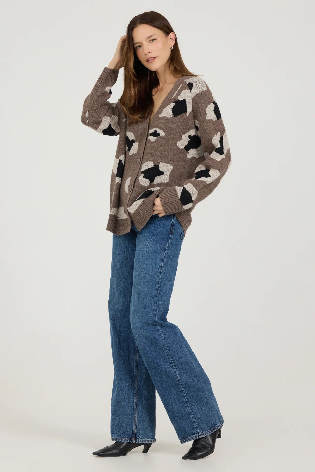 One Grey Day Leona Cardigan Leopard