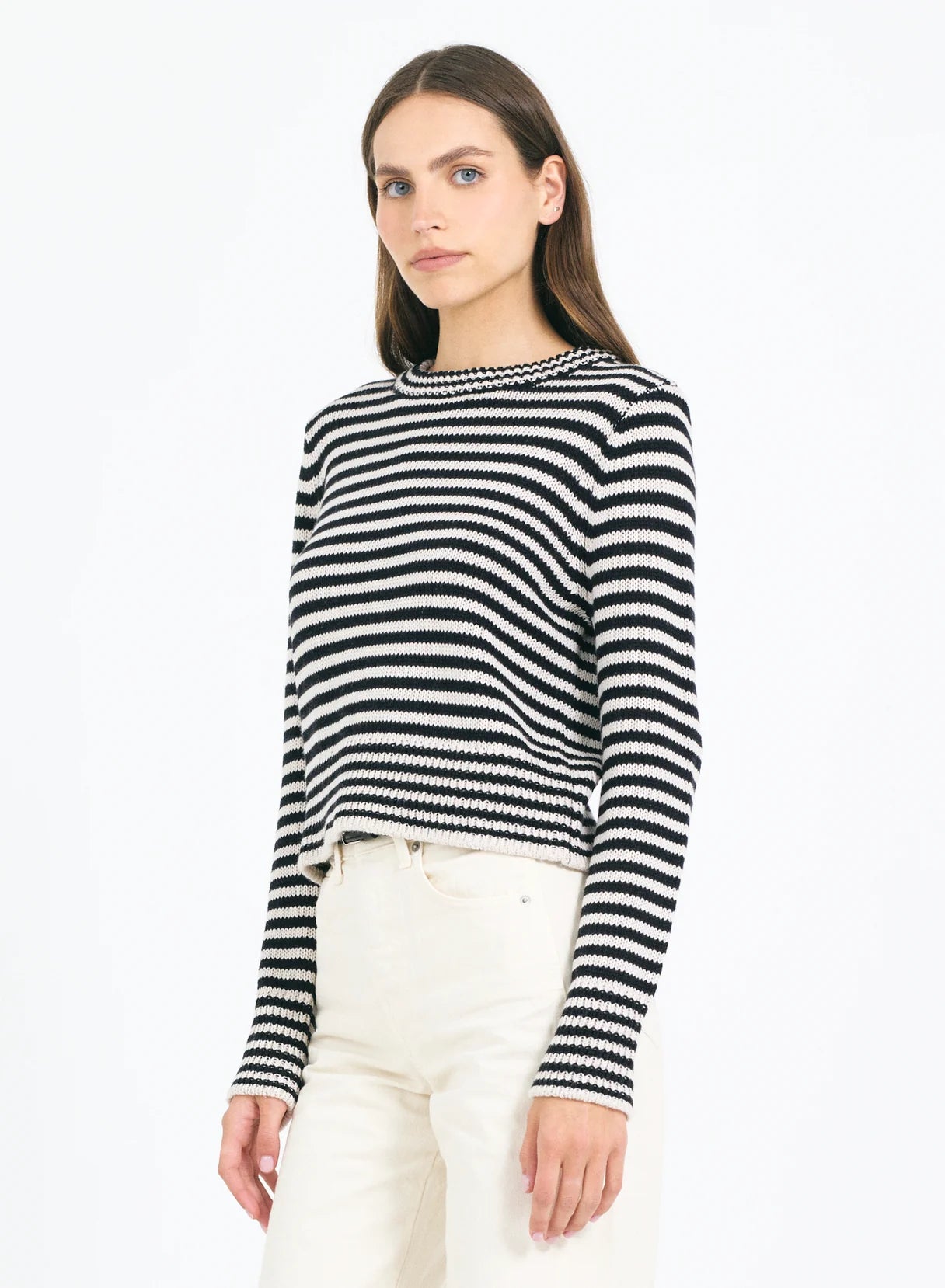 One Grey Day Lewes Stripe Crewneck Canvas Combo
