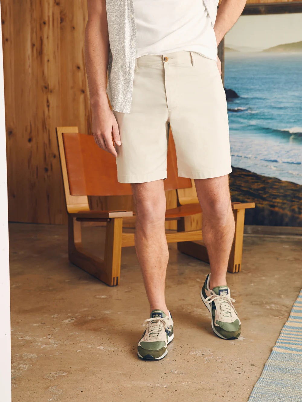 Faherty Movement Chino Short 8" Light Sand