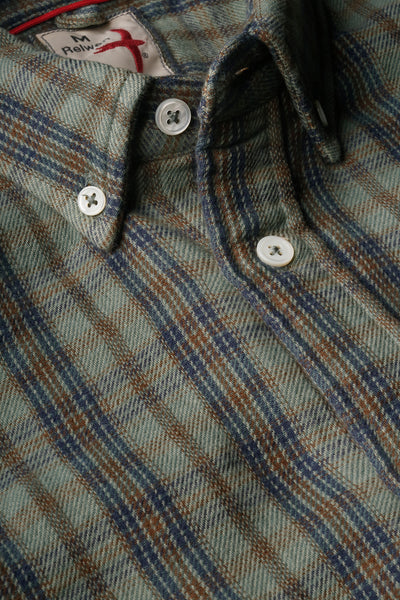 Relwen Chamois-Lined Flannel Sage/Navy Plaid