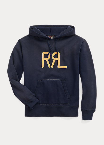 RRL Logo Fleece Hoodie Faded Navy