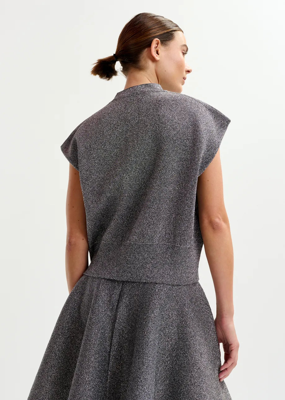 Essentiel Antwerp Itdance Lurex Knit PO Silver