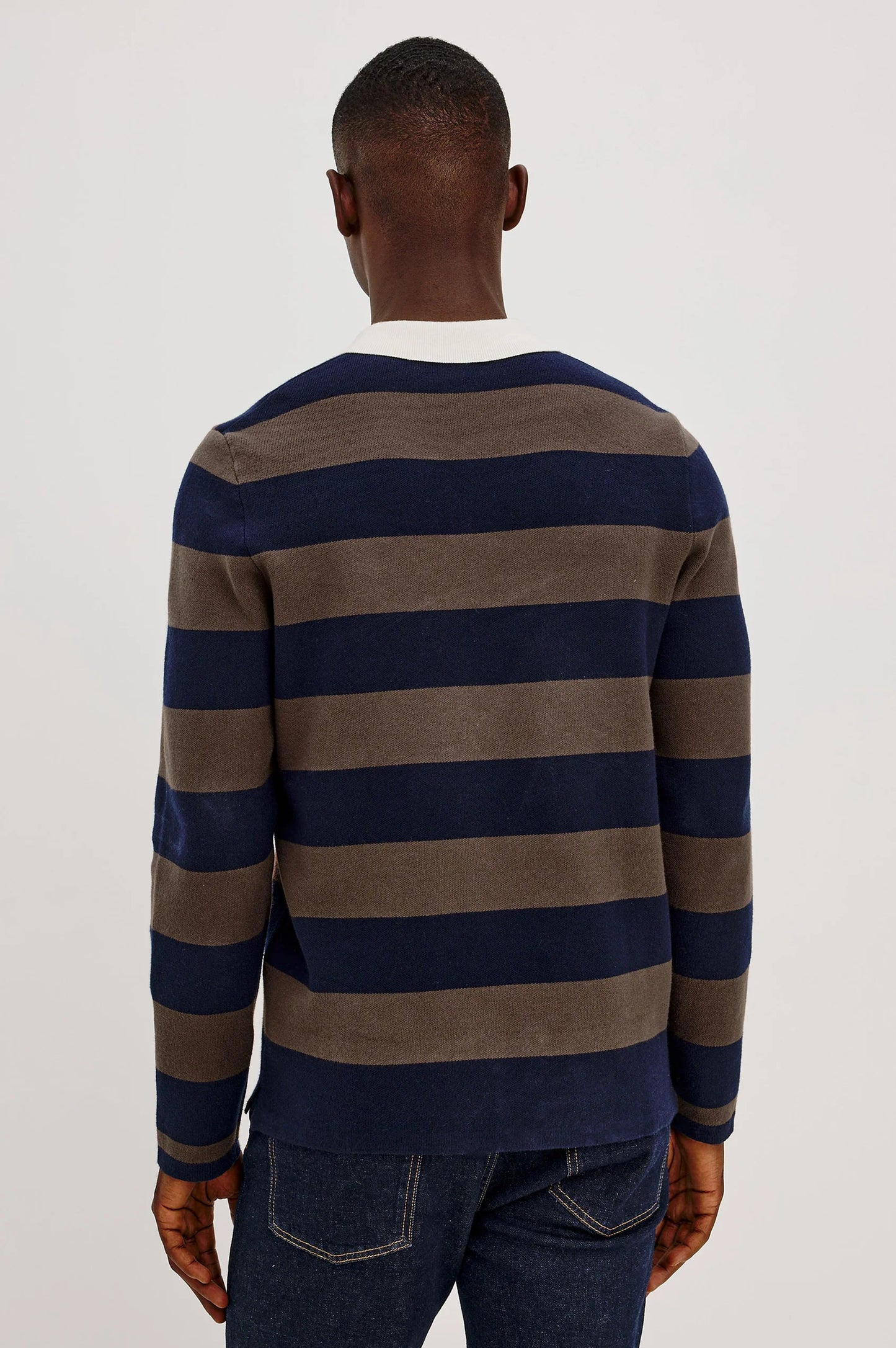 Rails Luther Rugby Navy/Carob Stripe