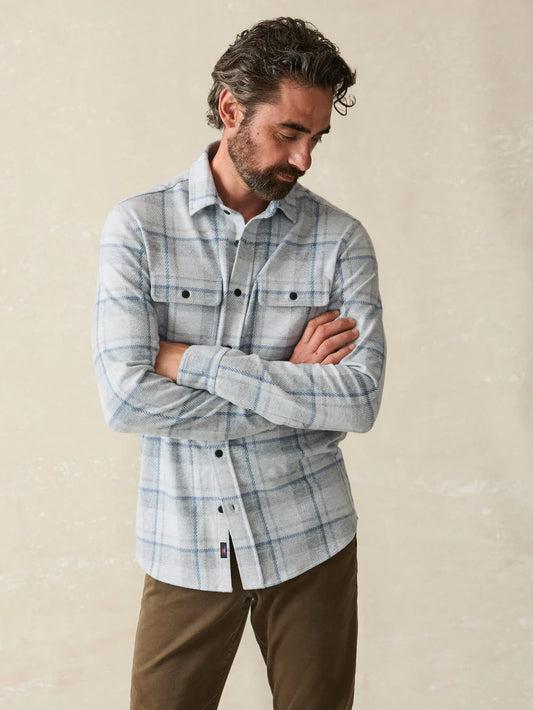 Faherty Legend Sweater Shirt Maine Sky Plaid